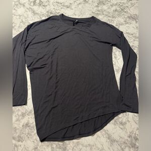 Athleta Black Long Sleeve Top | Asymmetrical Hem | Size XS